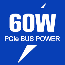 60W PCIe bus powered