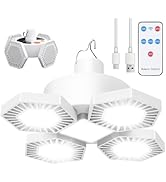 USB Solar Camping Light with Remote Control - Folding Rechargeable Lantern, 360°Lighting Waterpro...