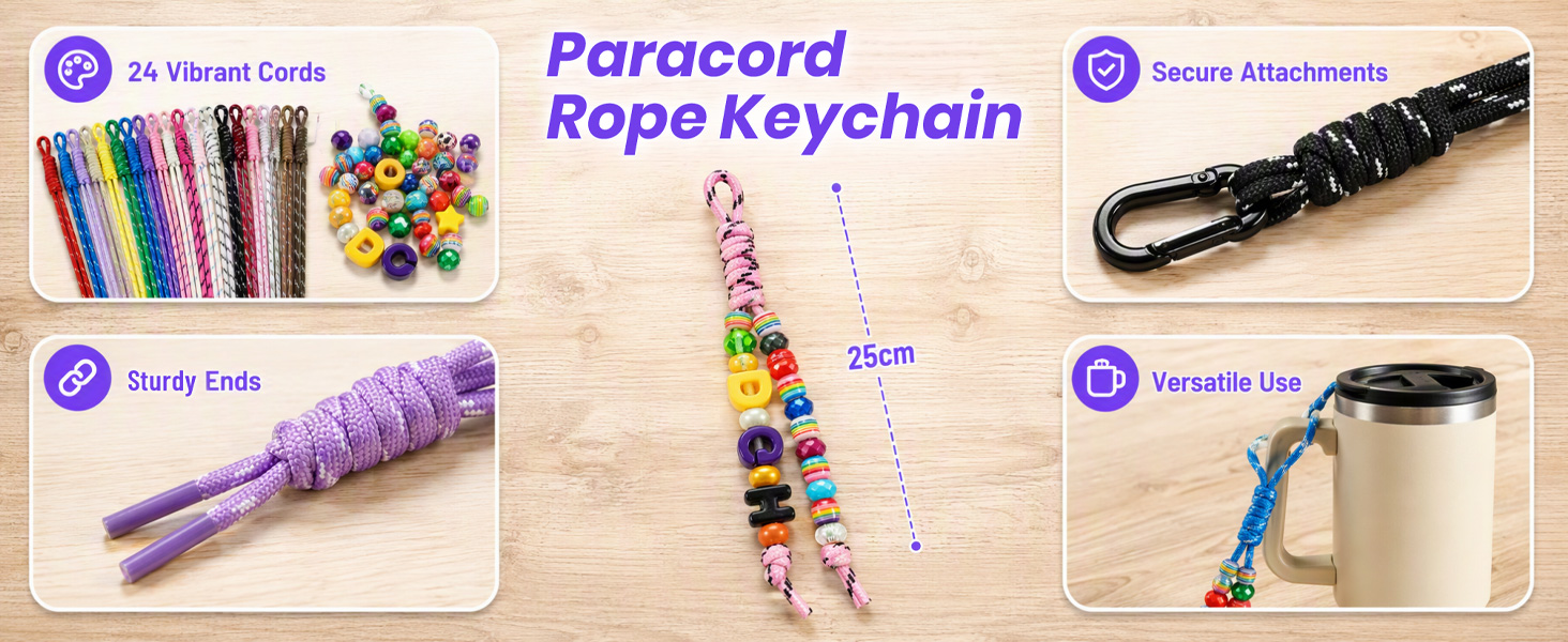Hzopcw Paracord Rope Keychain