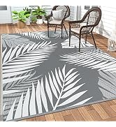 GENIMO Outdoor Rug 5' x 8' Waterproof for Patios Clearance, Reversible Plastic Straw Camping Carp...