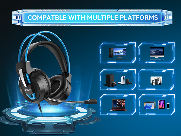Wired Gaming Headset for Xbox PS4 PS5 PC - Gaming Headphones with Stereo Sound