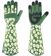 PHIRAH Gardening Gloves for Women Rose Pruning Thorn Proof Breathable Touchscreen Long Forearm Pr...