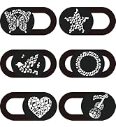 PRESSINART 6Pcs 6 Styles Laptop Camera Cover Music Notes Privacy Guard Accessories, 0.04 Inch Ult...