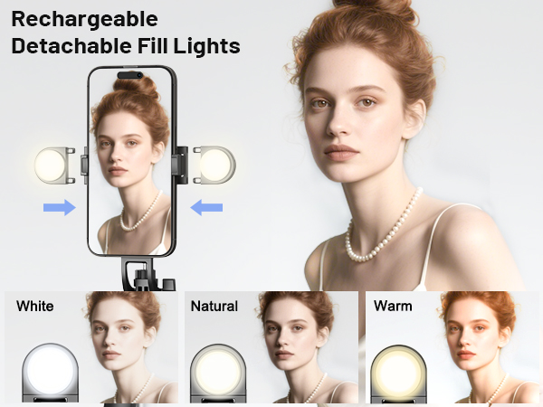 content creator essentials tripod for iphone with light, selfie stick for iphone with light