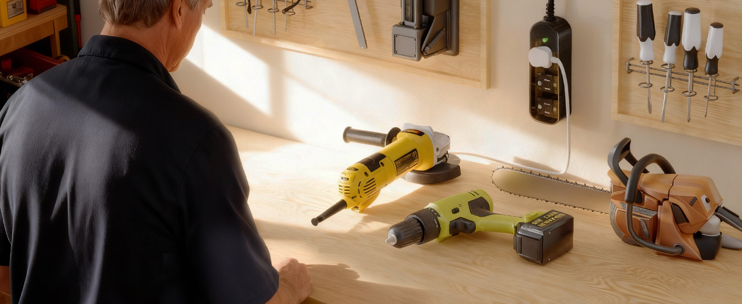 Outdoor Power Strip, 5 Ft, 1625W/13A IPX6 Waterproof, for Courtyard, Garage, Workshop, Camping, RV