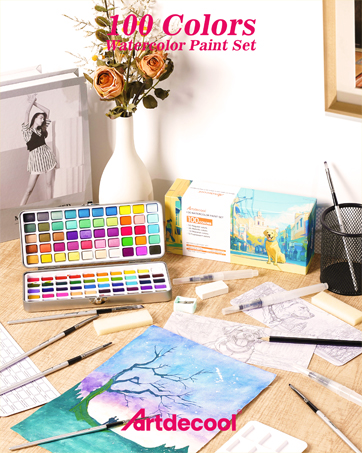 artdecool watercolor paint set