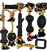 Yipetor Durable Dog Chew Toys 6 Pack, Cotton Rope Rubber Dog Toys,Convex Design for Puppy Small M...