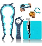 Otstar Jar Opener &amp; Bottle Opener Set for Weak Hands - Multi-Function Kitchen Opener Tool for Sen...