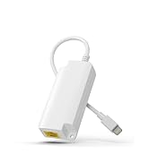 Lightning to Ethernet Adapter Supports All iOS, PoE to Lightning Adapter with 10W Charging for iP...