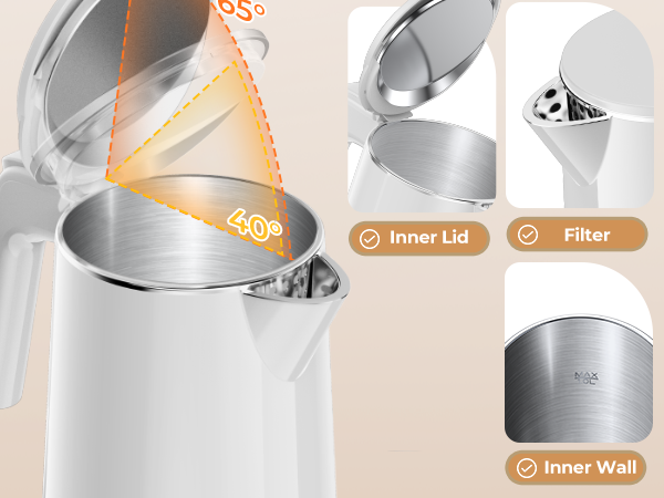 stainless steel tea kettle white