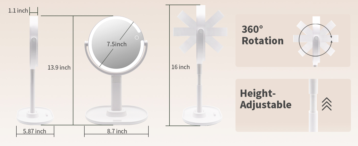 makeup mirror with led lights