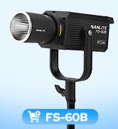 NANLITE FS-60B Bi-Color Studio Spotlight, 2700K-6500K, Remote Control, 2.4G,FM and Bowens Mount,P...