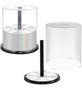 Hemobllo 2pcs CD Storage Bucket Plastic Organizer Large Capacity Holds up to 100 Discs for DVDs a...