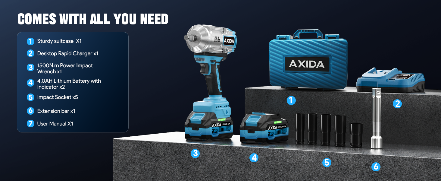 AXIDA Cordless Impact Wrench