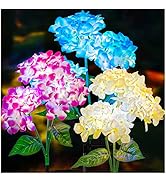 TONULAX Solar Garden Lights - 3 Pack 2024 Version Solar Lights Outdoor, Colorful Lights,Hydrangea...