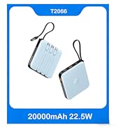 VRURC Portable Charger with Built-in 4 Cables, 20000mAh Battery Pack Charger Portable PD 20W Fast...