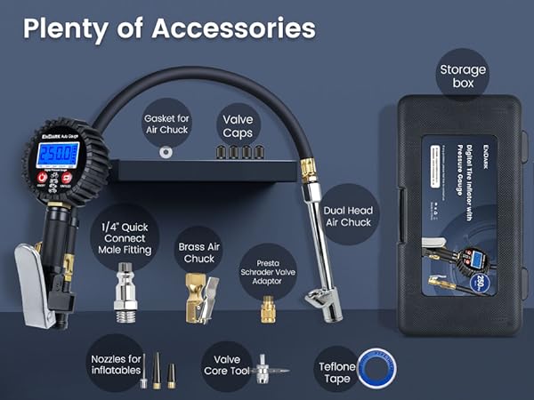 airchuck compressed preassure performance precision lnflator rubber inflated guages blow handle