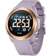 Watches for Women Digital LED Back Light Watch Women with Dual Time Zone Display Countdown Alarm ...