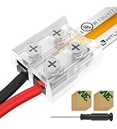 HitLights 12 Pack LED Connector 2 Pin 8mm Solderless LED Tape Lights Connector Transparent LED St...