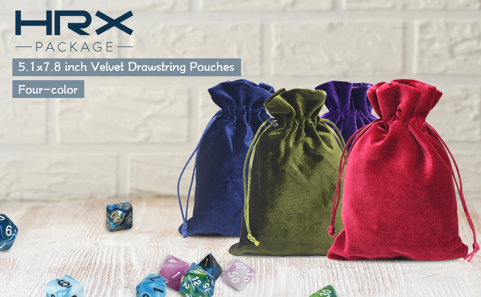 Soft velvet bags with drawstring 6x9 inch 