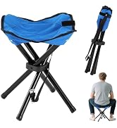 Portable Folding Camping Stool, Travel Fishing Chair Quad Frame Camping Chair Maximum Weight 270 ...