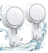 LUXEAR Suction Hooks Powerful Vacuum Suction Cup Hooks- Heavy Duty for Shower, Waterproof Suction...