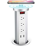 BTU Automatic Pop Up Outlet, Surge Protector Power Strip with USB, Retractable Recessed Power Str...