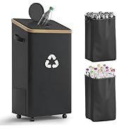 Eikovia 26 Gallon Recycling Bin for Kitchen, 100L Recycle Bin with Lid, Recycle Bins for Kitchen ...
