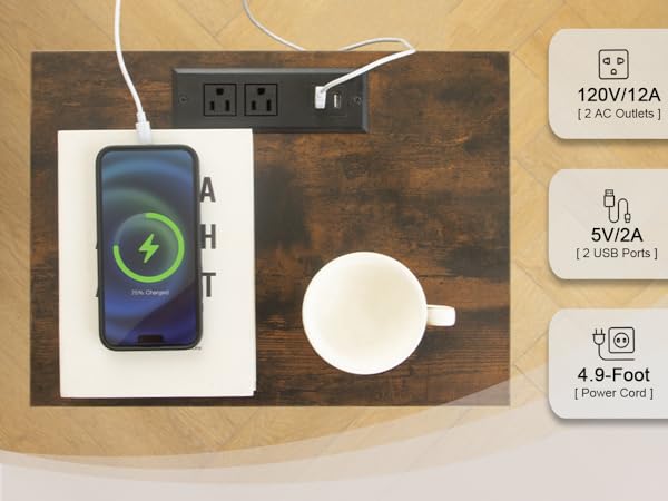 nightstand with charging station