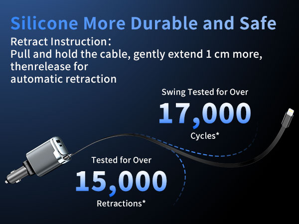 Silicone More Durable and Safe car charger usb c