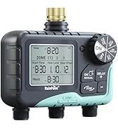RAINPOINT 3 Zone Sprinkler Timer with Brass Inlet, Water Timer for Garden Hose,Rain Delay/Manual/...