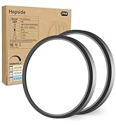 hepside 2Pack Dimmable Flush Mount Ceiling Light Fixture Black, 3CCT Selectable 3000/4000/6500K C...