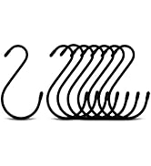 JUJUYACO S Shaped Hooks for Hanging - Easy to Use Save More Space Hang Heavier Non Slip Rubber Ro...