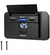 Upgraded 12V USB Outlet Surface Mount Panel 90W Dual PD 3.0 36W and QC 3.0 18W Car Port with Swit...