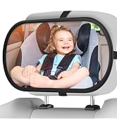 Baby Car Mirror,Baby Mirror with Wide Rearview &amp; 360° Rotation,Baby Car Mirror Rear Facing Infant...