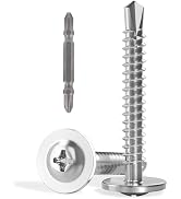 VGBUY 140pcs Self Drilling Screws for Metal,#8 x 1 1/4 Inch 410 Stainless Steel Self Tapping Shee...