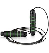 Jump Rope Tangle-Free Adjustable Skipping Rope with Ball Bearings Rapid Speed Jumping Cable for E...