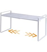 Expandable Cabinet Shelf Organizer Riser for Kitchen Pantry Cupboard Under Sink Countertop (white...