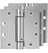 Bubxo 3 Pack Self Closing Door Hinges, 4.5 Inch Spring Loaded Door Hinges with Square Corners, Ad...
