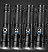Lylting Rechargeable Flashlights High Lumens, 4 Pack 99,000 Lumens Led Flashlights with 5000?Ah ?...