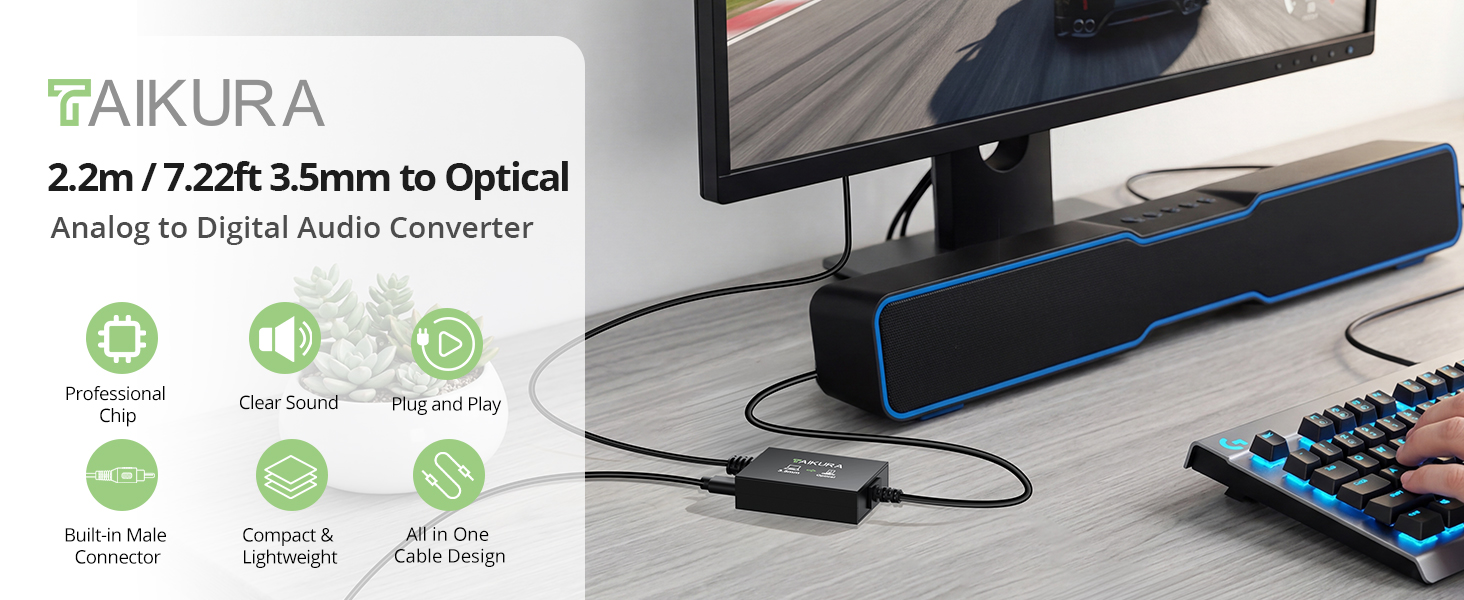 3.5 mm to Optical Audio Cable