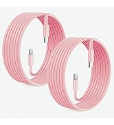 2Pack Pink Fast Charger Cable 10ft [Apple MFi Certified], USB Type C to Lightning Cable 10 Foot f...