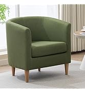 Brage Living Accent Barrel Chair, Modern Comfy Living Room Chairs with Armrest Small Reading Chai...