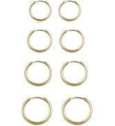 LGYIC 18K Gold Plated Mini Pave Earring Set, Multi-Piercing Stackable Set, Hypoallergenic,Unisex,...