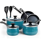 Cook N Home Pots and Pans Nonstick Cookware Set 10-Piece, Belly Shape Kitchen Cooking Set with Fr...