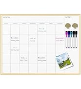 Magnetic Monthly Calendar Whiteboard, 17'' x 13'' Dry Erase Calendar for Wall Office School Home,...