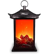 Fireplace Lanterns Decorative,Hanging Fake Fire Place with Realistic Flame Effect,Battery Operate...