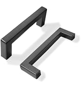 khtumeware 10 Pack 3 inch Center to Center Solid Black Cabinet Pulls Square Bar Drawer Handles Ca...