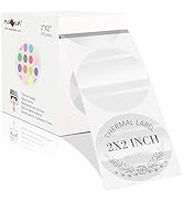 PARLAIM 2”Thermal Label Stickers,Transparent Round Thermal Labels,Self Adhesive Circle Clear Wate...