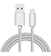 METZONIC MFi Certified Metal iPhone Charger 6.6ft Stainless Steel Braided Fast Charging USB Cable...